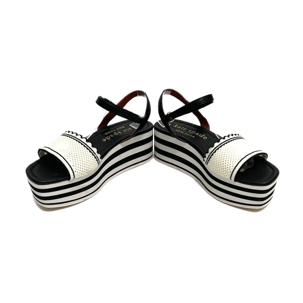 KATE SPADE | Vintage Y2K scalloped flatform Velcro strappy sandals